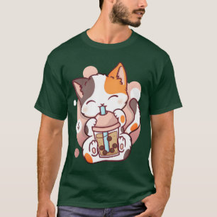 T-shirt Chat Bobaea Bubbleea Anime Kawaii Neko fille