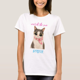 T-shirt Chat Bonjour Soleil