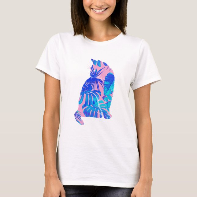 T-shirt chat botanique (Devant)