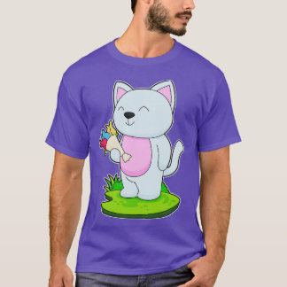 T-shirt Chat Bouquet de Fleurs
