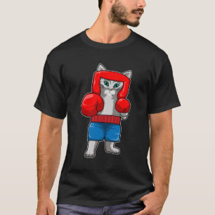T-shirt Chat Boxe avec gants de boxe