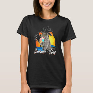 T-shirt Chat britannique à poil court mignon mange un cône