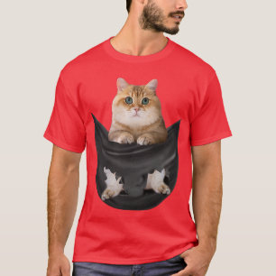 T-shirt Chat Britannique Shorthair À Pocket Kitty Funny Ch