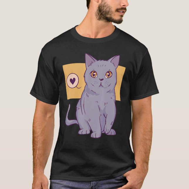 T-shirt Chat britannique Shorthair Propriétaire Animal Cut (Devant)