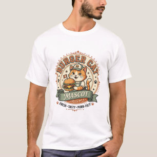 T-shirt Chat Burger Mascotte Chat Nourriture Rapide Mascot