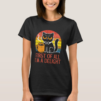 T-shirt Chat Café Avant Tout Je Suis Un Délice Chatte Femm