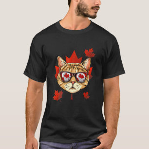 T-shirt Chat canadien feuille d'érable drapeau du Canada c