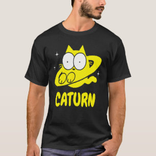 T-shirt Chat Caturne Espace Saturne Doodle