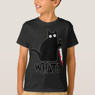 T-shirt Chat Ce Chat Noir Drôle, Chat Meurtrier Avec Cout