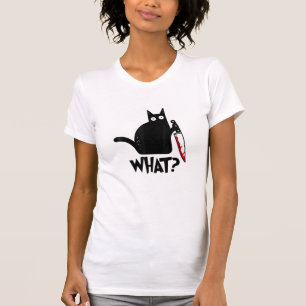 T-shirt Chat Ce Chat Noir Drôle Chemise Meurtre Chat Avec