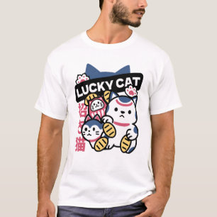 T-shirt Chat Chanceux Maneki Neko – Chat de Fortune Japona