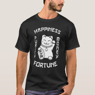 T-shirt Chat Chanceux Maneki Neko Japonais Kawai Chat Mign