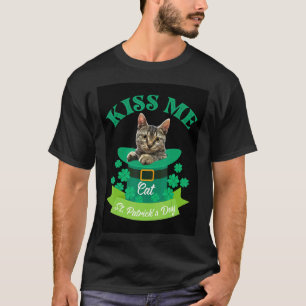 T-shirt Chat Chanceux Saint Patrick Jour Embrasse Moi Je S