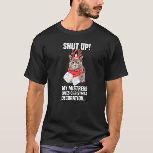 T-shirt Chat Chartreux mignonne avec costume renne Fermé D