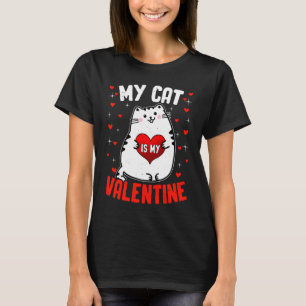 T-shirt Chat Chat de la Saint-Valentin Mon chat est mon V