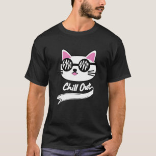 T-shirt Chat Chaton Lunettes de soleil Chiller