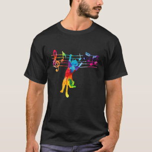 T-shirt Chat Chaton Mignon Coloré Jouant Note De Musique C
