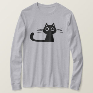 T-shirt Chat chaton noir mignon avec de longs Whiskers