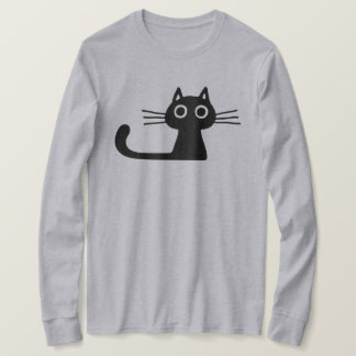 T-shirt Chat chaton noir mignon avec de longs Whiskers