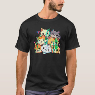 T-shirt Chat Chats Meowowate Cute Kitty Pile Anime Kawaii 