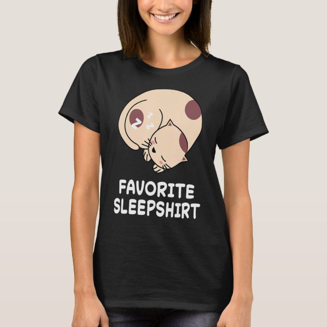 T-shirt Chat Chats Nap Dormir dormir Pyjama Pyjama nuit (Devant)