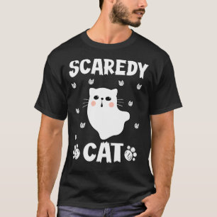 T-shirt Chat Chien Effrayé Fantôme Kitten Chat Kitty Hallo