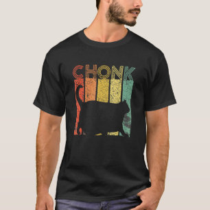 T-shirt Chat Chonk Échelle Mème Drôle Rétro Style Vintage