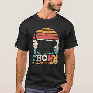T-shirt Chat Chonk Vintage Rétro Échelle Chat Chaton Fat C
