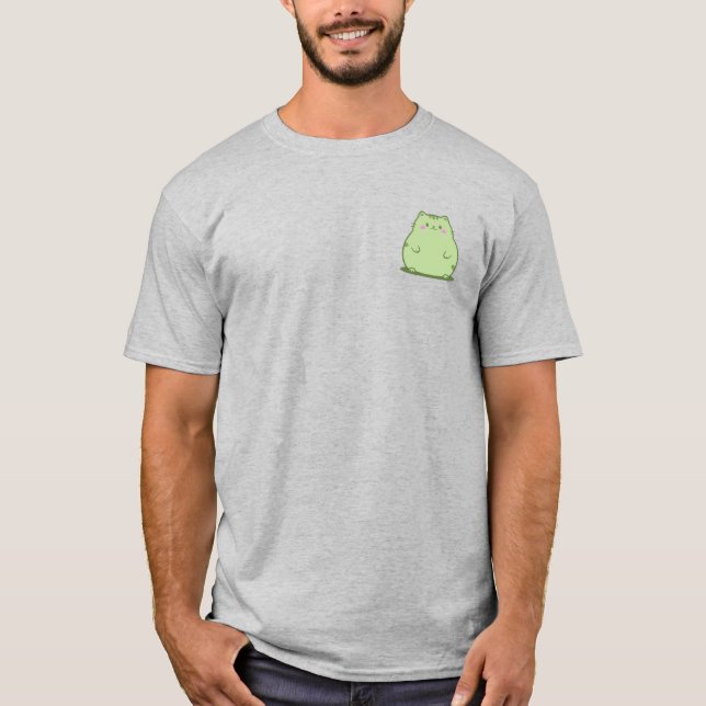 T-shirt Chat Chubby Matcha Vert (Devant)