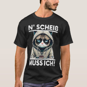 T-shirt Chat Citation Drôle Cadeau I N Merde je dois  