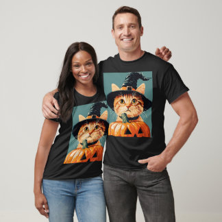 T-shirt Chat citrouille Halloween Jour Cadeaux Couple T-Sh