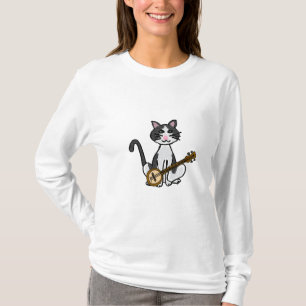 T-shirt Chat CO jouant la chemise de banjo
