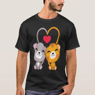 T-shirt Chat Coeur Valentines Jour Cute Kitten Kitty V Jou