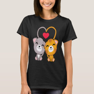 T-shirt Chat Coeur Valentines Jour Cute Kitten Kitty V Jou