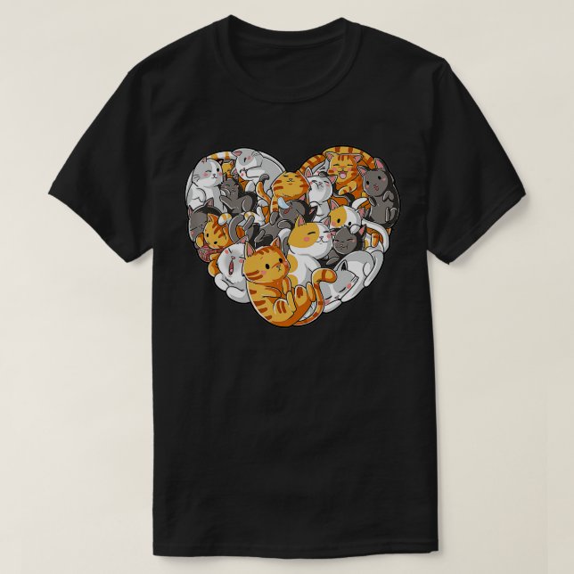 T-shirt Chat Coeur Valentines Jour Drôle Femmes Kitty Kitt (Design devant)