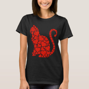 T-shirt Chat Coeur Valentines Jour Funny Kitty Kitten Kids