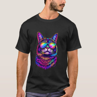 T-shirt Chat Coloré
