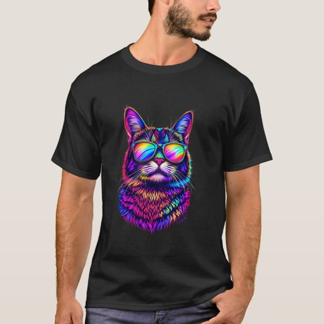 T-shirt Chat Coloré (Devant)