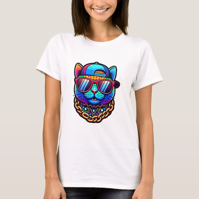 T-shirt Chat coloré (Devant)