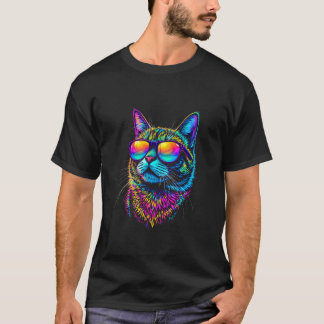 T-shirt Chat Coloré