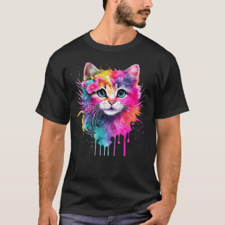 T-shirt Chat coloré