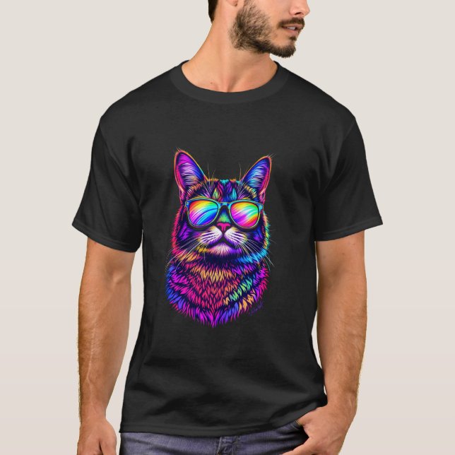 T-shirt Chat Coloré (Devant)