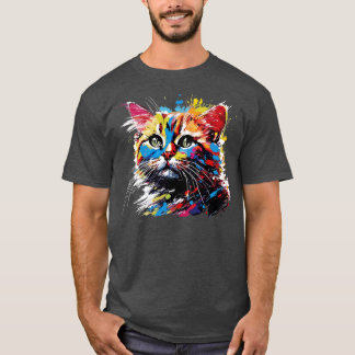T-shirt Chat coloré 1