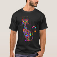 Chat coloré à pois Jour international du point Gar