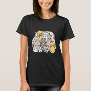 T-shirt Chat Coloré Mignon pour Chat Design Multicolore