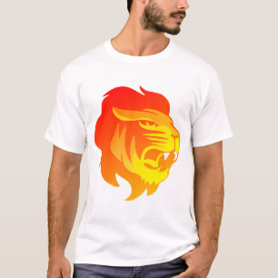 T-shirt Chat Colorful Feline Head Lion Logo Stylisé