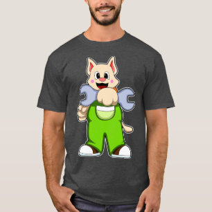 T-shirt Chat comme artisan avec clé anglaise
