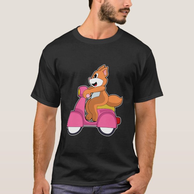 T-shirt Chat comme Biker avec Scooter.PNG (Devant)