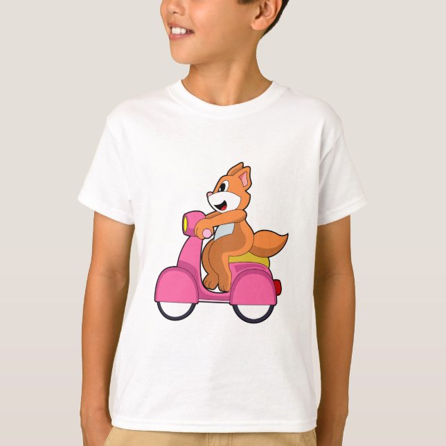 T-shirt Chat comme Biker avec Scooter.PNG (Devant)