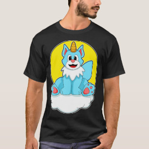T-shirt Chat comme licorne sur nuages soleil